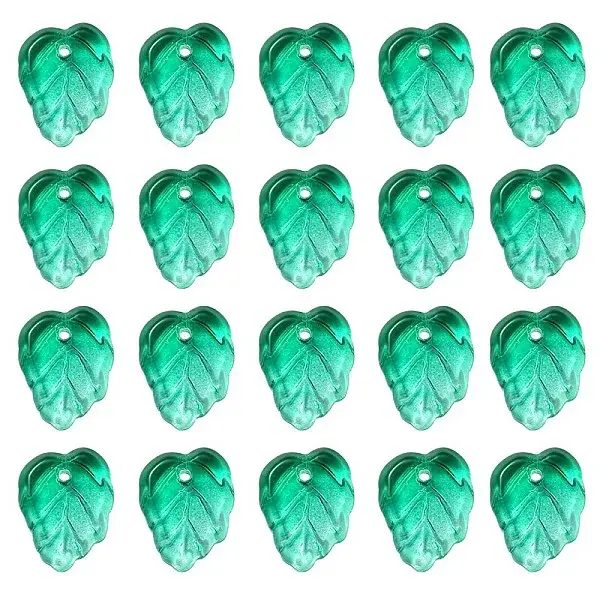 Autumn Theme Two-Tone Transparent Glass Charms