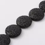 Lentil Synthetic Lava Rock Beads Strands