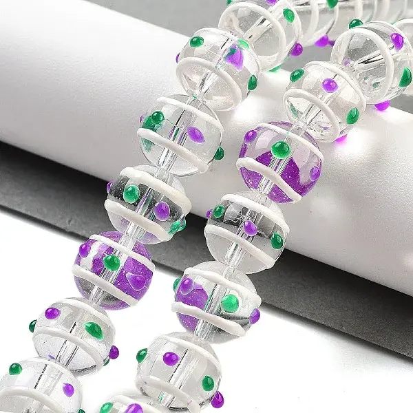Glass with Enamel Beads Strands