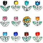 24Pcs 12 Colors Handmade Porcelain Glazed Beads
