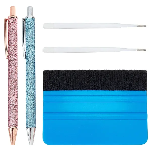 5Pcs 3 Styles Gold Powder Press Ballpoint Pen