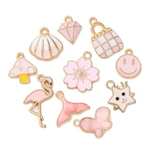 20Pcs 10 Styles Alloy Enamel Pendants