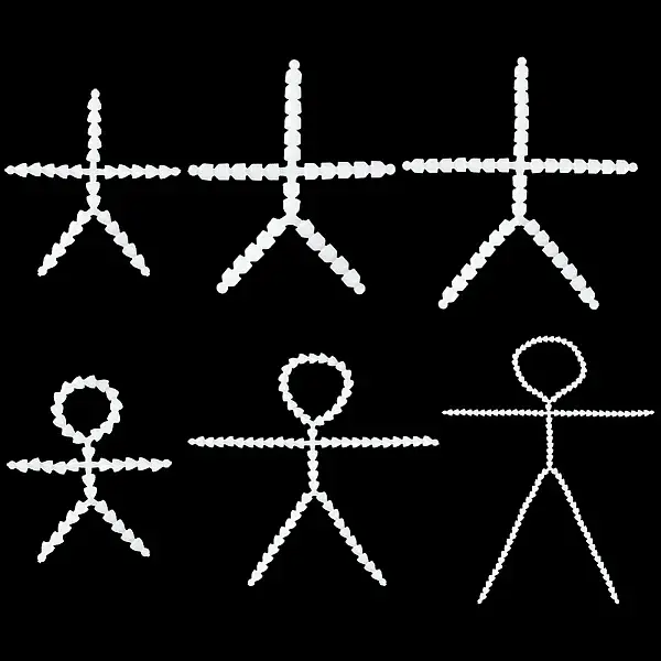 6Pcs 6 Style Plastic Action Figure Movable Skeleton