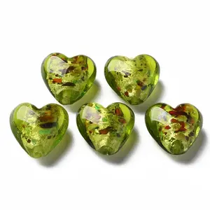 Handmade Lampwork Silver Foil Glass Beads