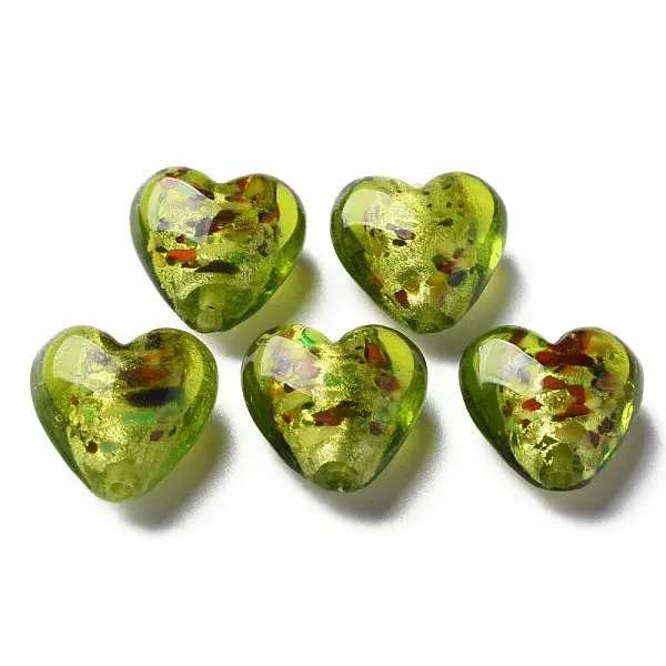 Handmade Lampwork Silver Foil Glass Beads