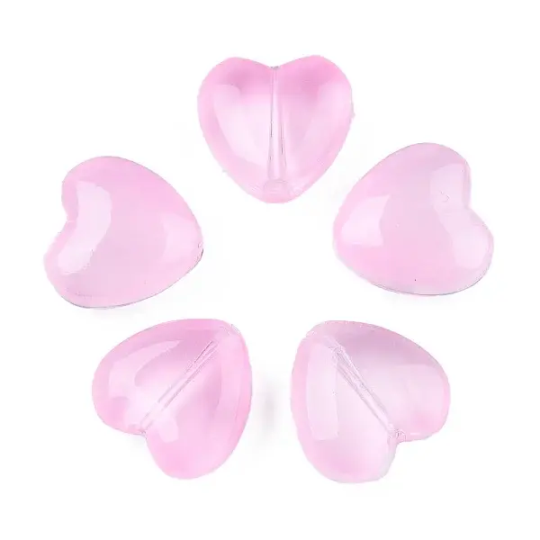 Transparent Spray Painted Glass Beads