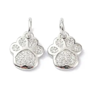 Brass Micro Pave Cubic Zirconia Charms