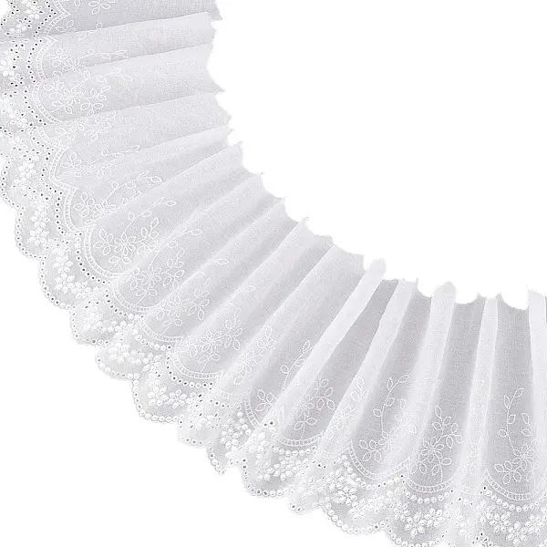 5 Yards Cotton Embroidery Flower Ribbon