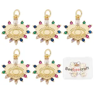 Brass Micro Pave Cubic Zirconia Pendants