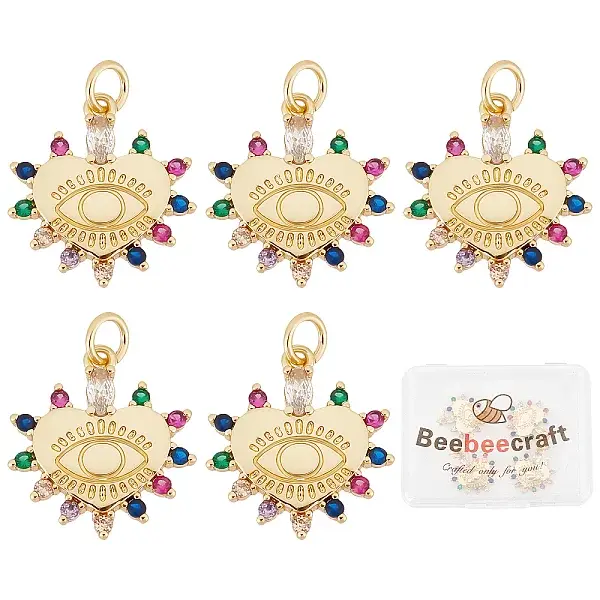 Brass Micro Pave Cubic Zirconia Pendants