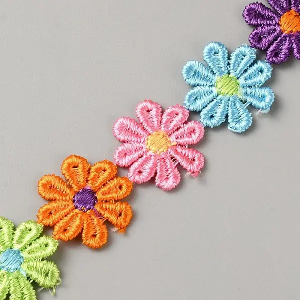Daisy Embroidery Polyester Ribbon