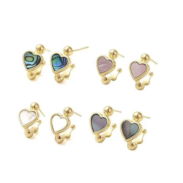 Shell Heart Stud Earrings