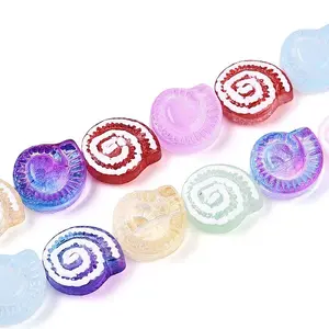 Half Baking Painted Transparent Glass Enamel Beads Strands