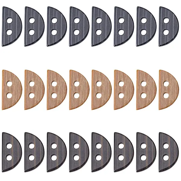 24Pcs 3 Colors Resin Buttons