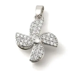 Brass Micro Pave Cubic Zirconia Pendants