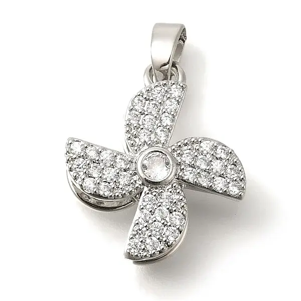Brass Micro Pave Cubic Zirconia Pendants
