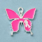Breast Cancer Pink Awareness Ribbon Theme Alloy Enamel Pendants