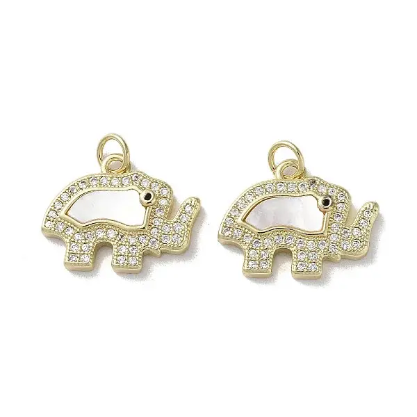 Brass Micro Pave Cubic Zirconia Charms