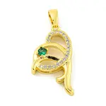 Brass Micro Pave Clear Cubic Zirconia Pendants