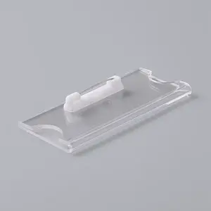 Transparent Acrylic Rectangle ID Card Sleeves Brooch Finding