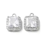 Brass Micro Pave Cubic Zirconia Charms