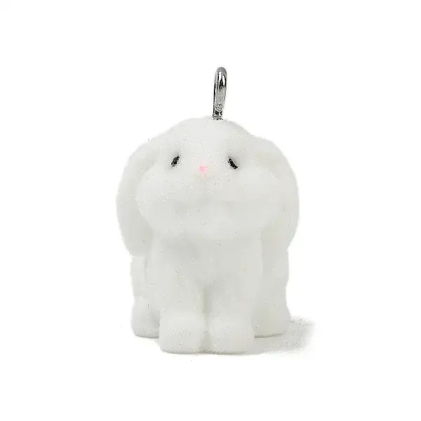 Animal Theme Flocky Opaque Resin Pendants