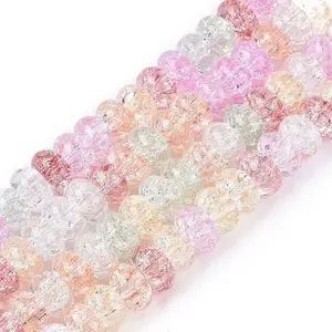 Crackle Transparent Glass Beads Strands