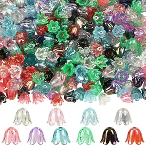 500Pcs 10 Colors Acrylic Bead Caps