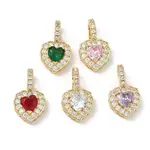 Brass Micro Pave Cubic Zirconia Pendants