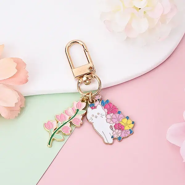 Flower Alloy Enamel Pendant Decoration