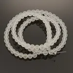 Frosted Transparent Round Glass Beads Strands