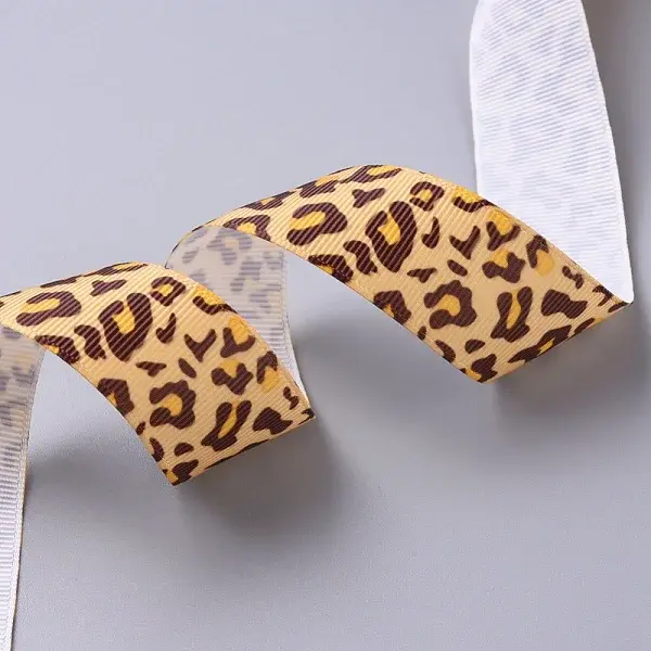 Leopard Printed Grosgrain Ribbons