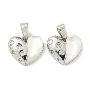 Brass Micro Pave Clear Cubic Zirconia Pendants