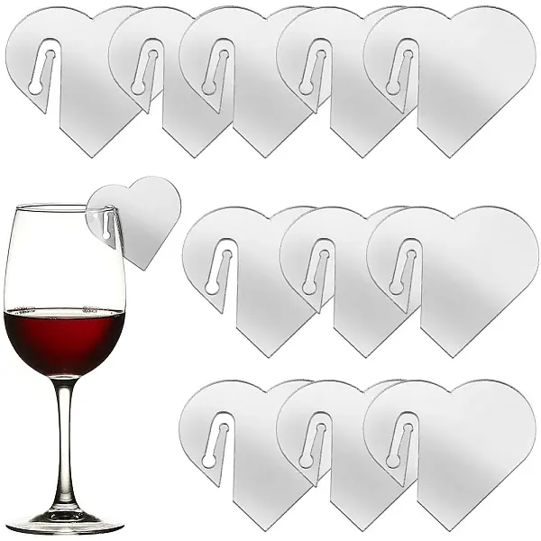 Acrylic Mirror Wine Glass Charms