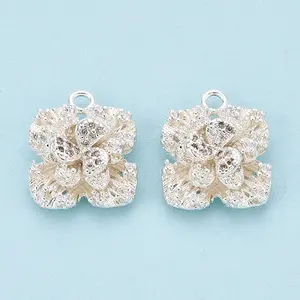 Brass Micro Pave Clear Cubic Zirconia Pendants