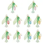 20Pcs 5 Colors Glass Pendants