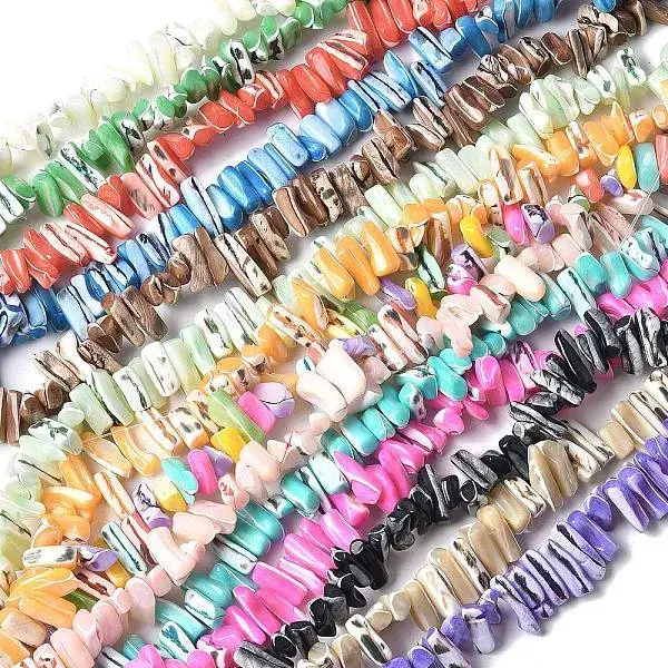 Dyed Natural Trochus Shell Beads Strands