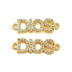 Rack Plating Brass Cubic Zirconia DIOS Links Connector Charms