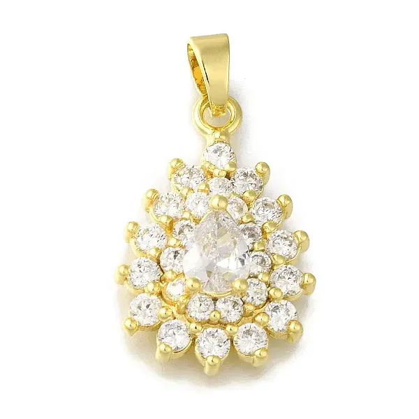 Rack Plating Brass Micro Pave Cubic Zirconia Pendant