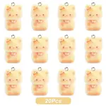 Cat Shape Flocky Opaque Resin Pendants