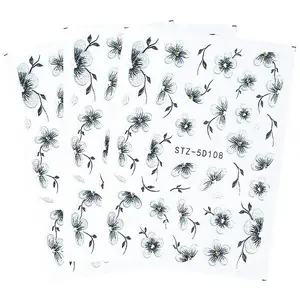 3Pcs Flower ABS Plastic Self Adhesive Nail Art Stickers