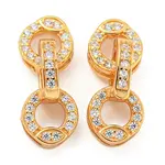 925 Sterling Silver Micro Pave Clear Cubic Zirconia Fold Over Clasps