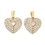 Brass Micro Pave Cubic Zirconia Unfold Pendants