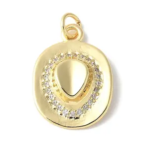 Brass Micro Pave Clear Cubic Zirconia Pendants
