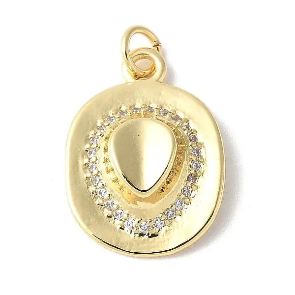 Brass Micro Pave Clear Cubic Zirconia Pendants
