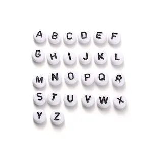 Horizontal Hole Alphabet Acrylic Beads