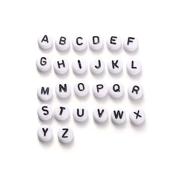 Horizontal Hole Alphabet Acrylic Beads