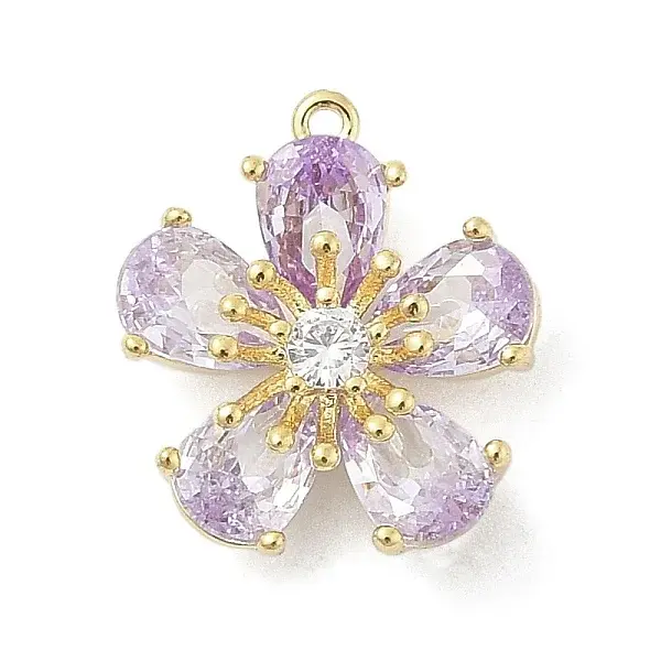 Brass Micro Pave Cubic Zirconia Pendants