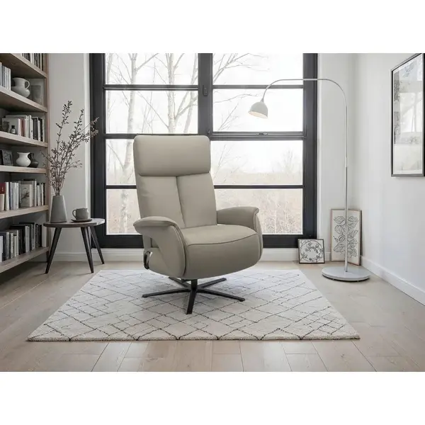 Sit & More RELAXAČNÍ KŘESLO, kůže, šedá