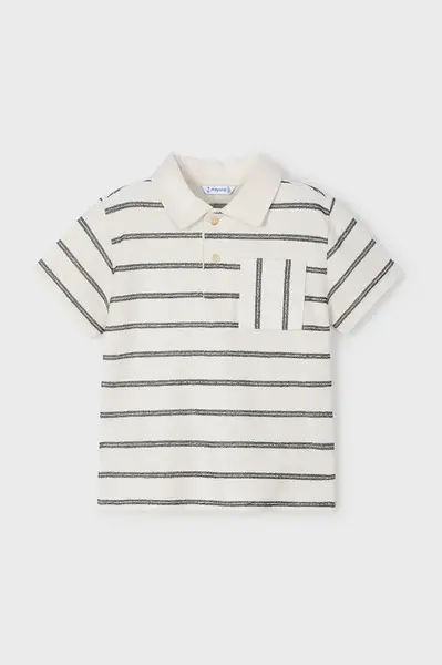 Dětská bavlněná polokošile Mayoral béžová barva, 3107